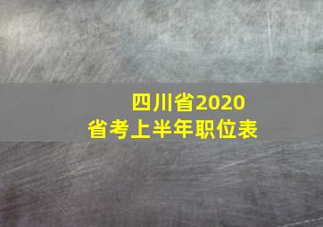 四川省2020省考上半年职位表