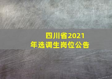 四川省2021年选调生岗位公告