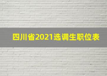 四川省2021选调生职位表