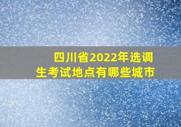 四川省2022年选调生考试地点有哪些城市