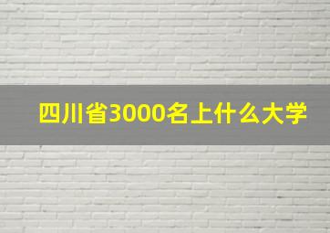 四川省3000名上什么大学