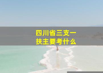 四川省三支一扶主要考什么