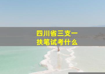 四川省三支一扶笔试考什么