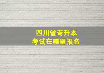 四川省专升本考试在哪里报名