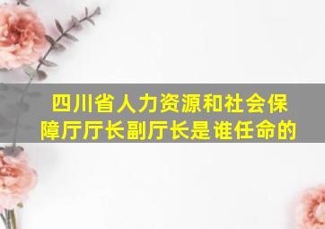 四川省人力资源和社会保障厅厅长副厅长是谁任命的