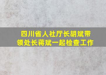 四川省人社厅长胡斌带领处长蒋斌一起检查工作