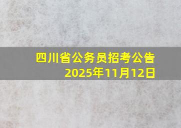 四川省公务员招考公告2025年11月12日