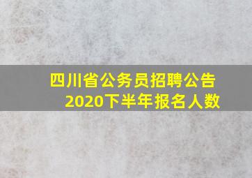 四川省公务员招聘公告2020下半年报名人数