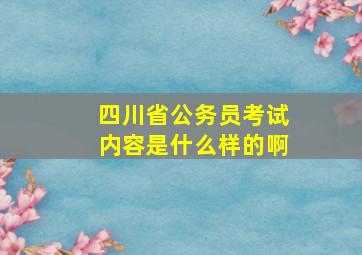 四川省公务员考试内容是什么样的啊