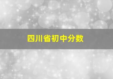 四川省初中分数