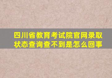 四川省教育考试院官网录取状态查询查不到是怎么回事