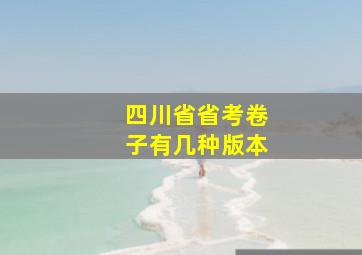 四川省省考卷子有几种版本