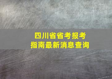 四川省省考报考指南最新消息查询