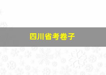 四川省考卷子