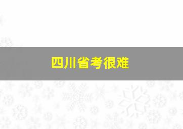 四川省考很难