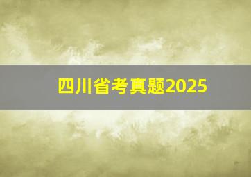 四川省考真题2025