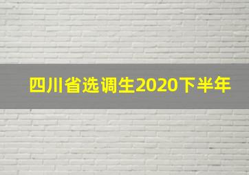 四川省选调生2020下半年