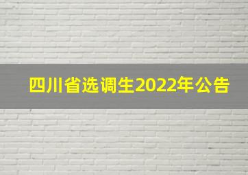 四川省选调生2022年公告