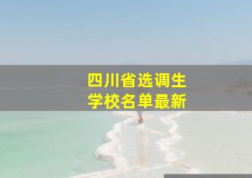 四川省选调生学校名单最新