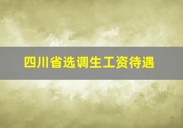 四川省选调生工资待遇