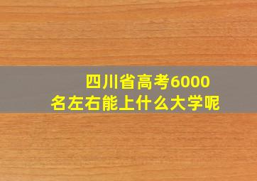 四川省高考6000名左右能上什么大学呢