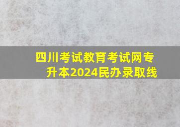 四川考试教育考试网专升本2024民办录取线