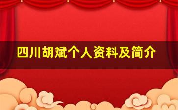 四川胡斌个人资料及简介