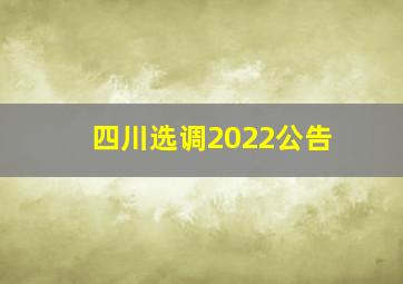 四川选调2022公告