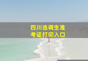 四川选调生准考证打印入口