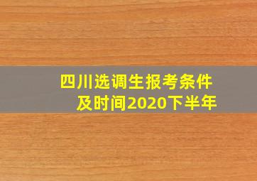 四川选调生报考条件及时间2020下半年