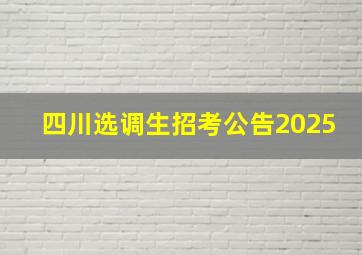 四川选调生招考公告2025