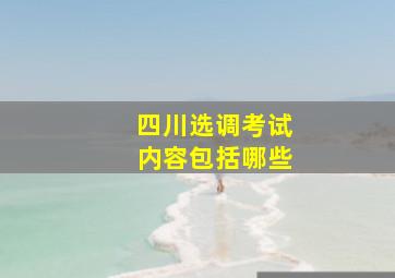 四川选调考试内容包括哪些