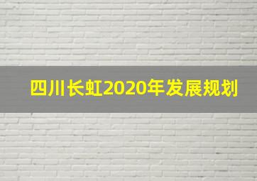 四川长虹2020年发展规划