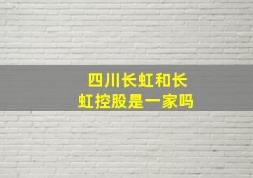 四川长虹和长虹控股是一家吗