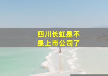 四川长虹是不是上市公司了