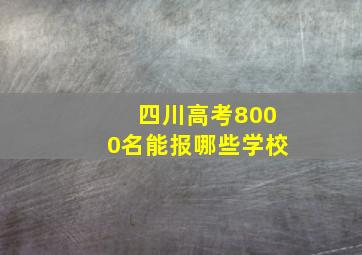 四川高考8000名能报哪些学校