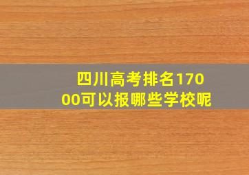 四川高考排名17000可以报哪些学校呢