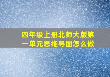 四年级上册北师大版第一单元思维导图怎么做