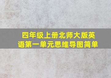 四年级上册北师大版英语第一单元思维导图简单