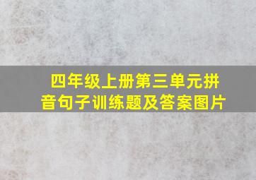 四年级上册第三单元拼音句子训练题及答案图片