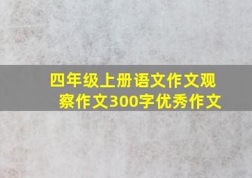 四年级上册语文作文观察作文300字优秀作文