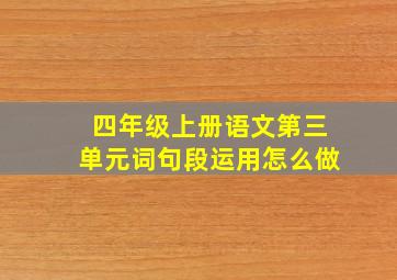 四年级上册语文第三单元词句段运用怎么做