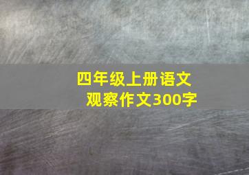 四年级上册语文观察作文300字