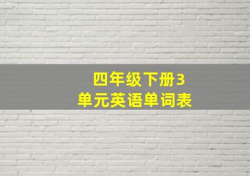 四年级下册3单元英语单词表