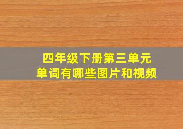 四年级下册第三单元单词有哪些图片和视频