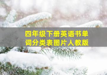 四年级下册英语书单词分类表图片人教版