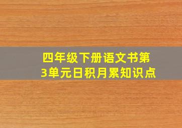 四年级下册语文书第3单元日积月累知识点