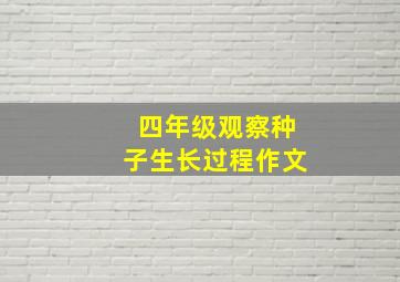 四年级观察种子生长过程作文