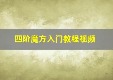 四阶魔方入门教程视频