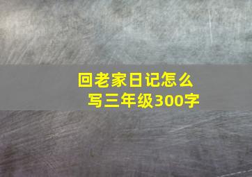 回老家日记怎么写三年级300字